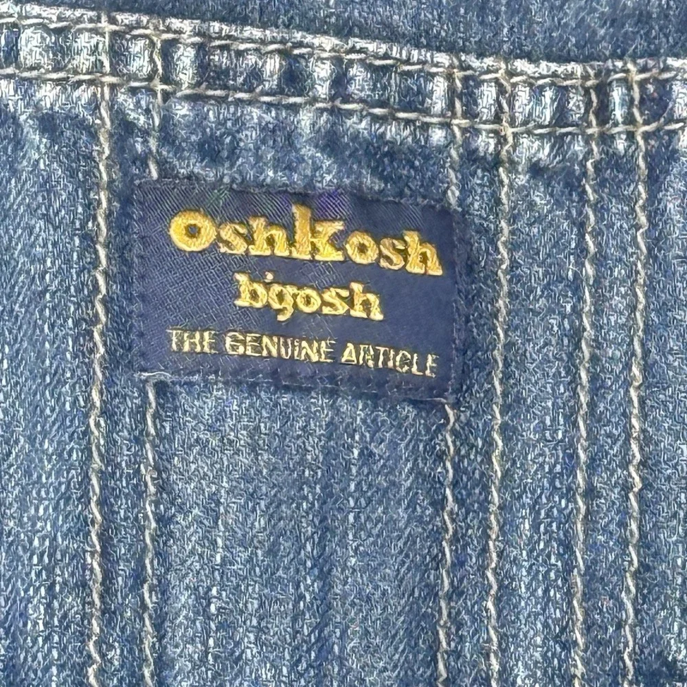 OshKosh b'gosh Girls Dress Size 5T Jean Jumper Overall‎ Vestbak Osh Kosh